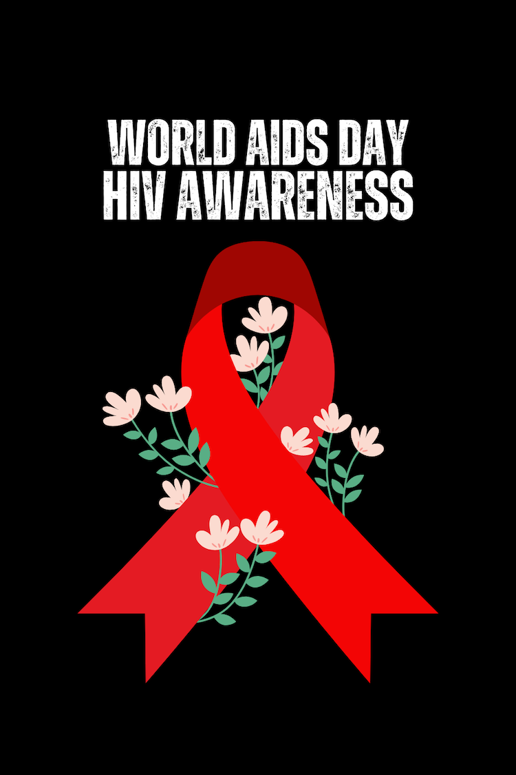 World Aids Day HIV Awareness Red Ribbon Support