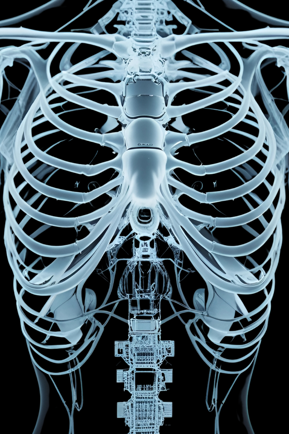 Human Droid Skeleton X-Ray Film Sci-Fi