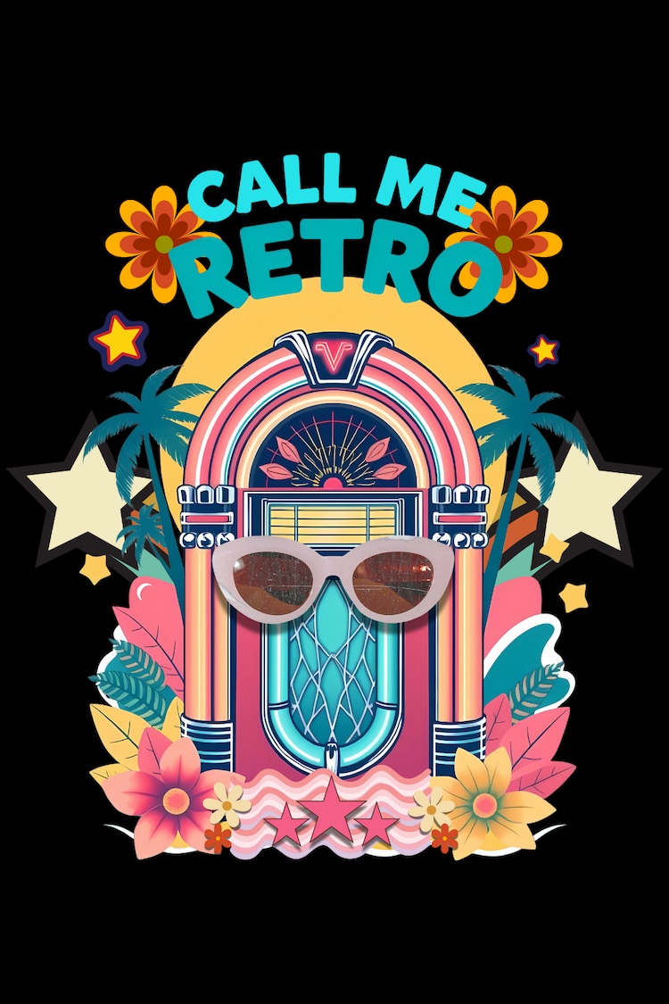 Call Me Retro Jukebox Vintage Music Vibe Tee