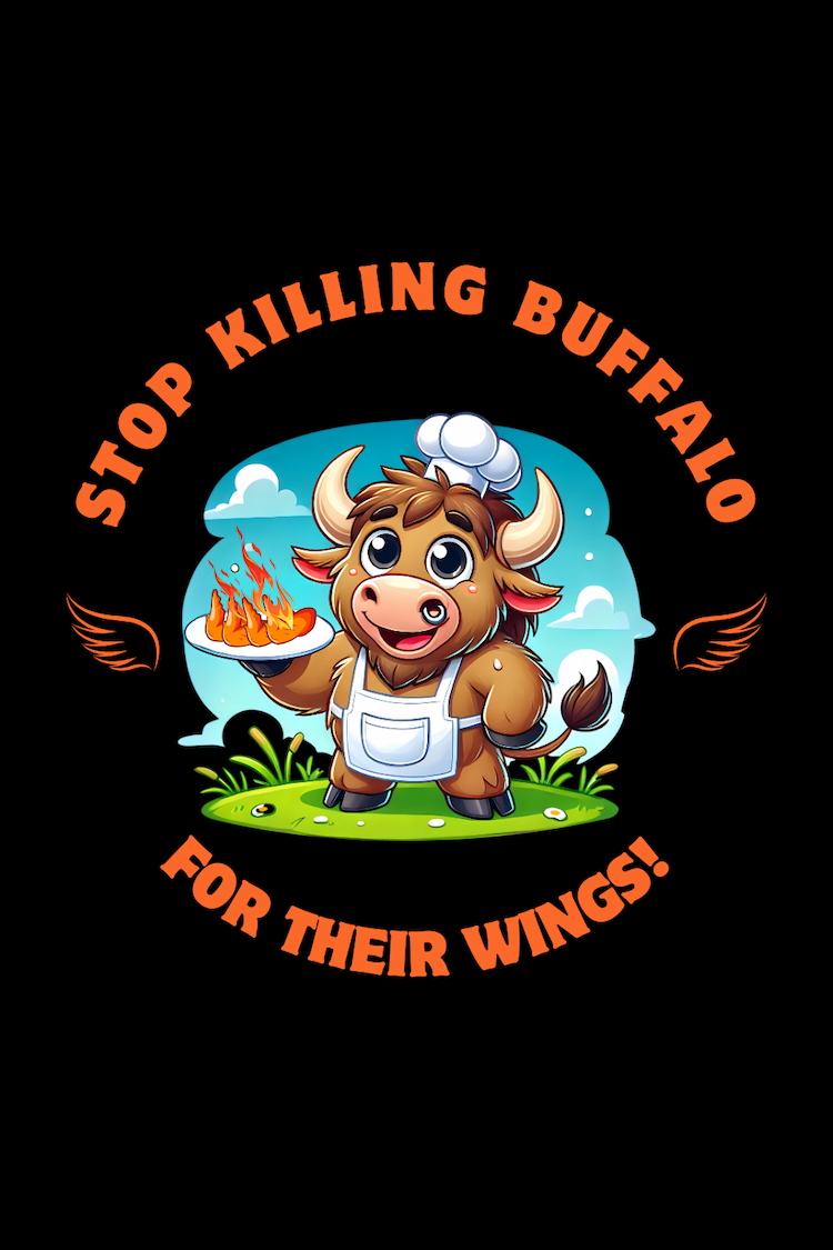 Stop Killing Buffalo for Their Wings Funny Buffalo Wing Pun