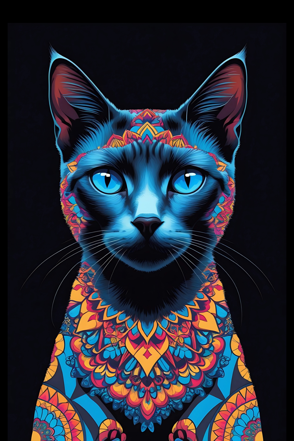 Colorful Siamese Cat