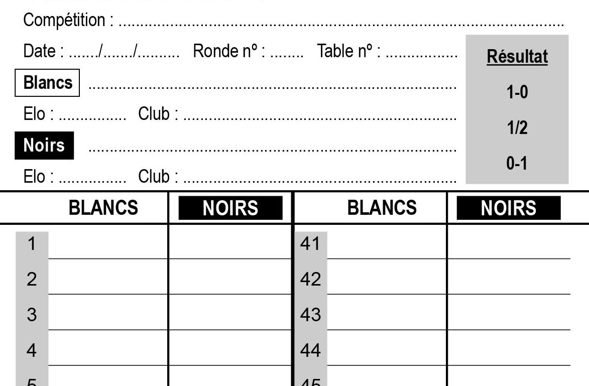 Feuilles de Parties (x250)