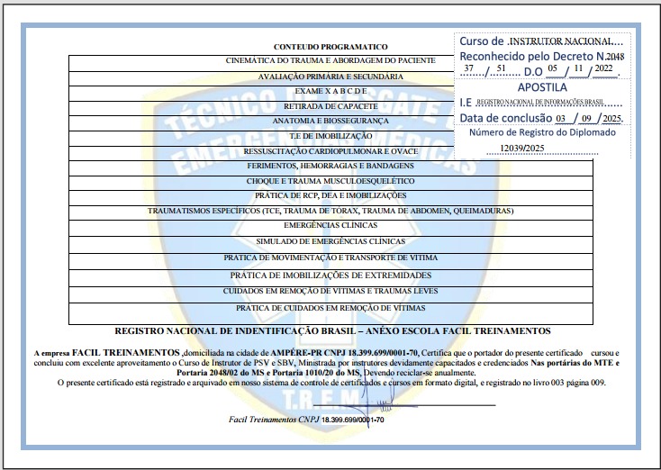 0913/2025 INSTRUTOR E MULTIPLICADOR 