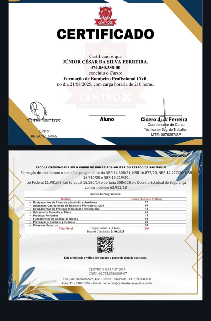 RNIBR103678512 Junior Cesar da Silva Ferreira