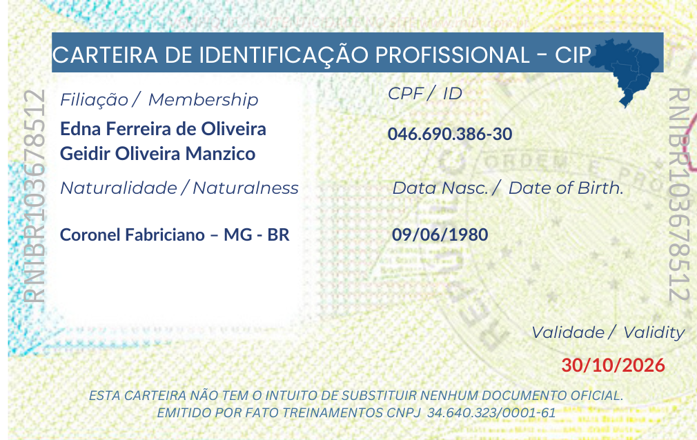 Carteira de Identificação Profissional - CIP