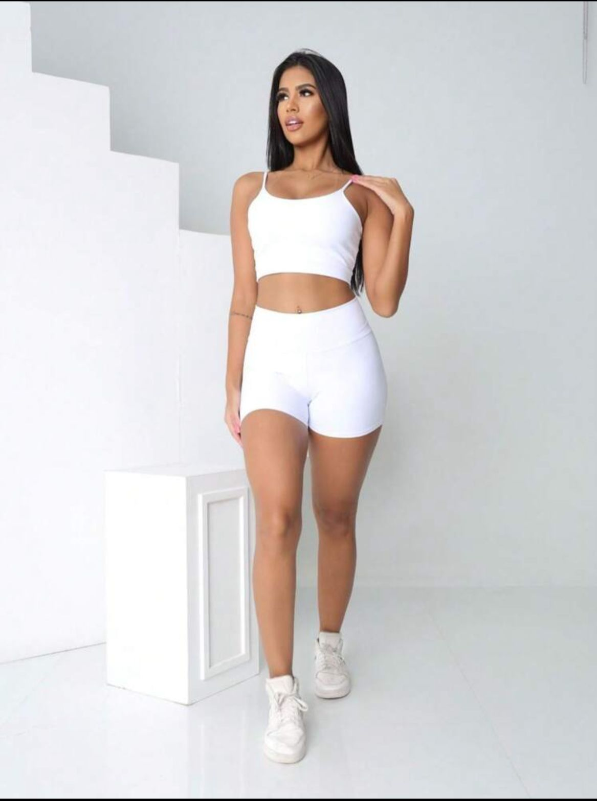 Conjunto shorts poliamida liso