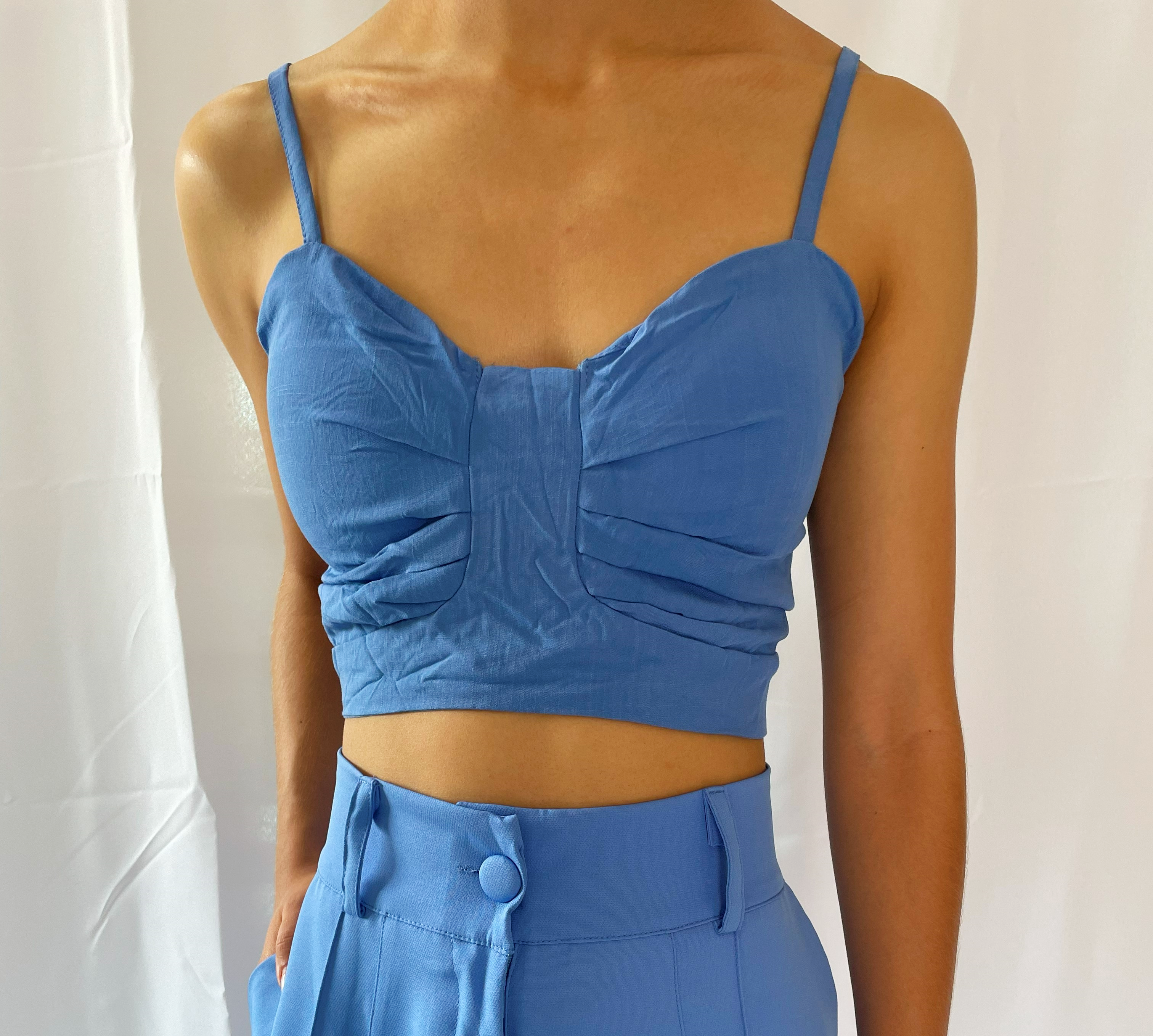 Conjunto Cardigan em Viscolinho e Cropped