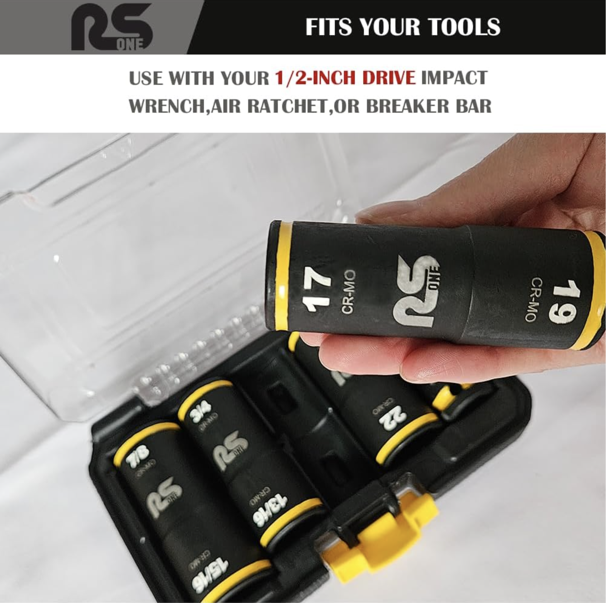 RS One Chrome Molybdenum 5 piece Socket Set with Carrying Case