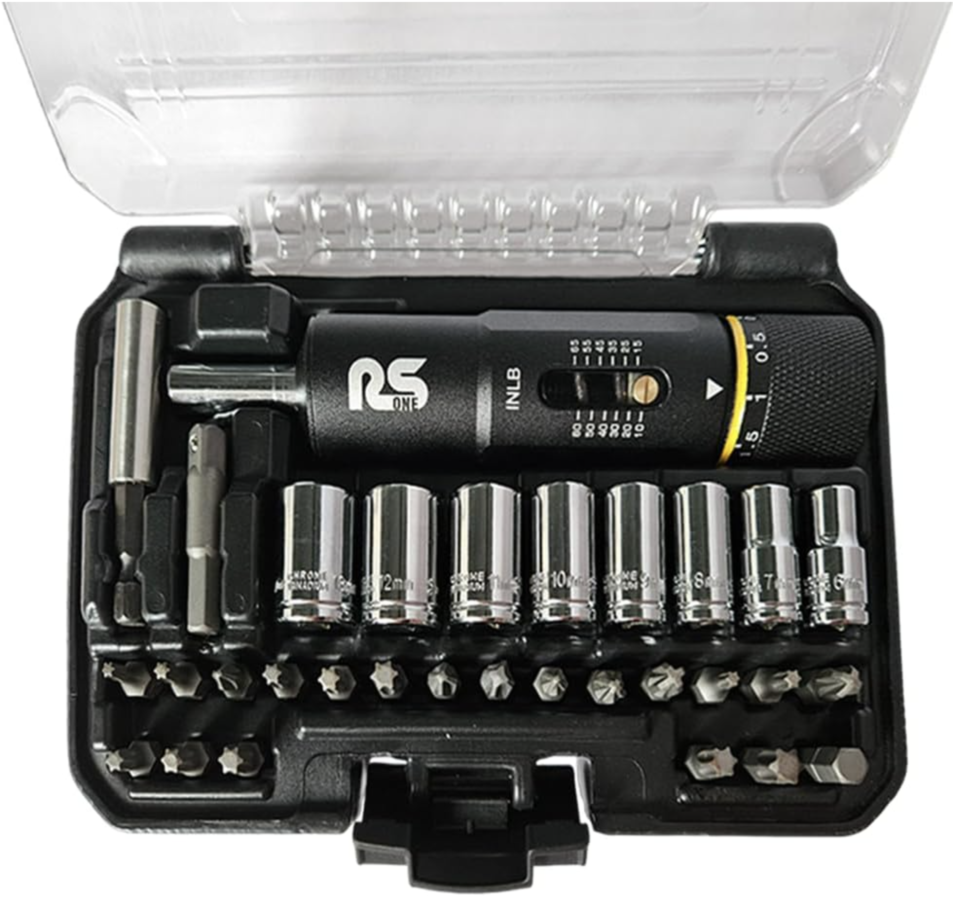 RS One 31-in-1 Precision Torque Screwdriver Multi-functional Tool Set, Daily Maintenance Tool Set (including 8-piece sockets and 20-piece precision screw heads)