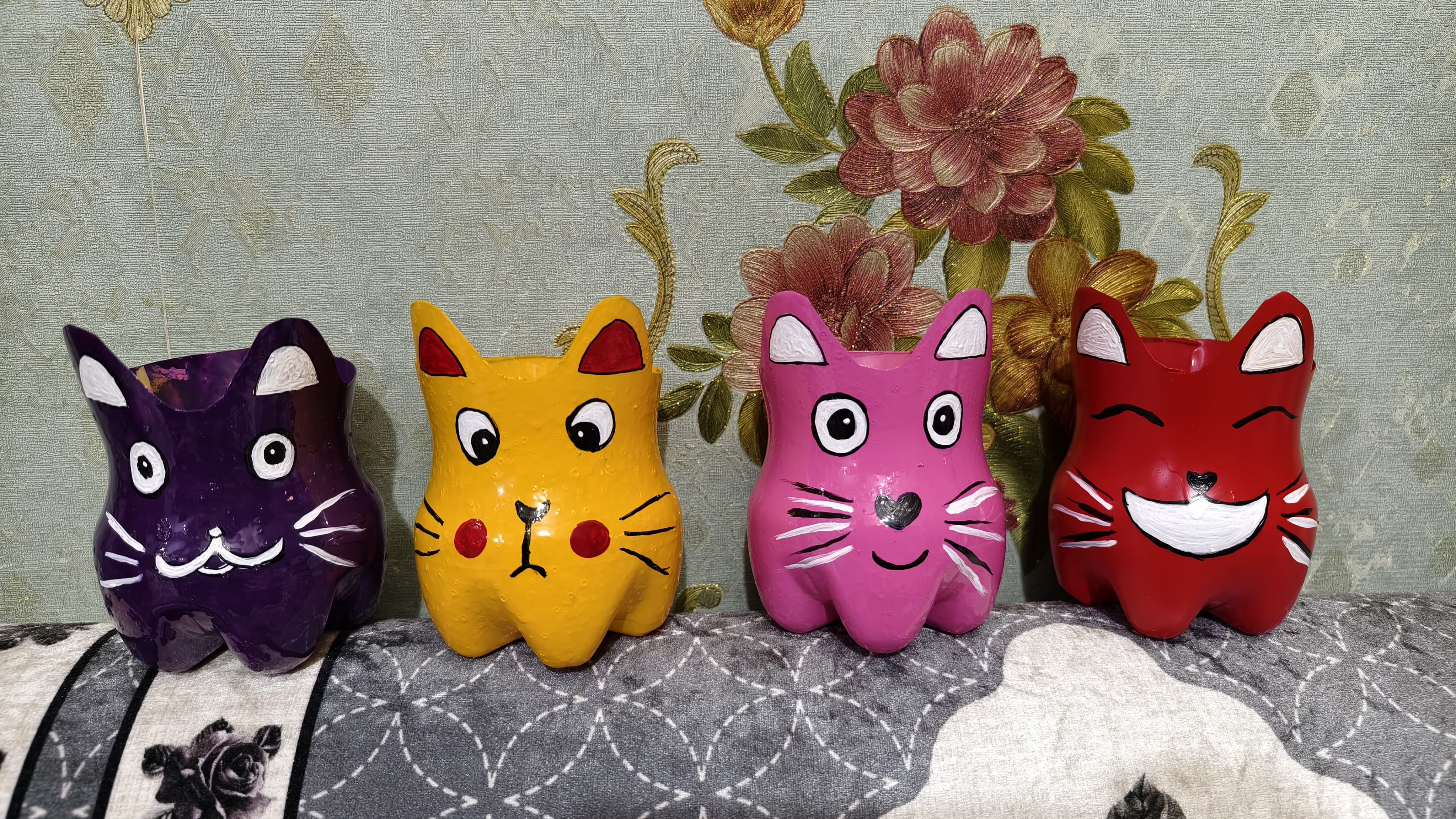 Colorful Cat Planter