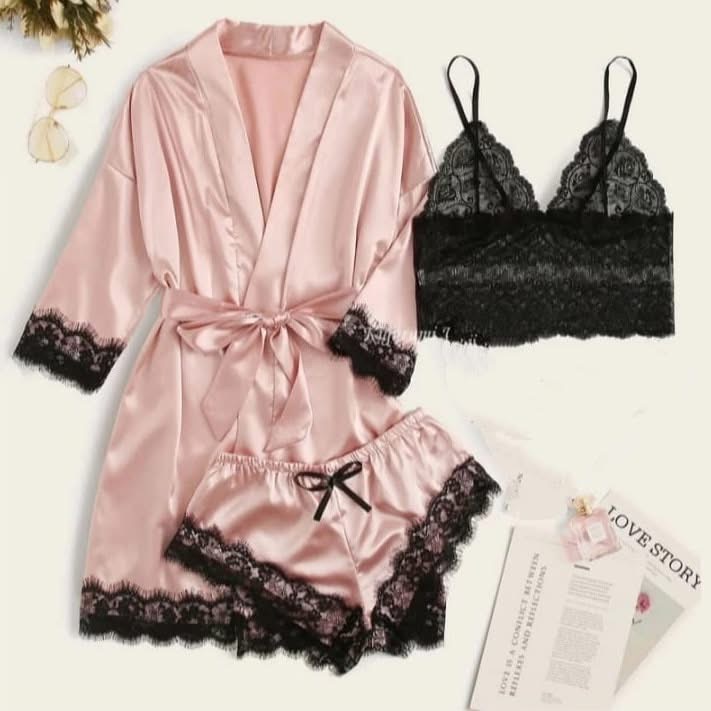 Satin & Lace Lingerie Set