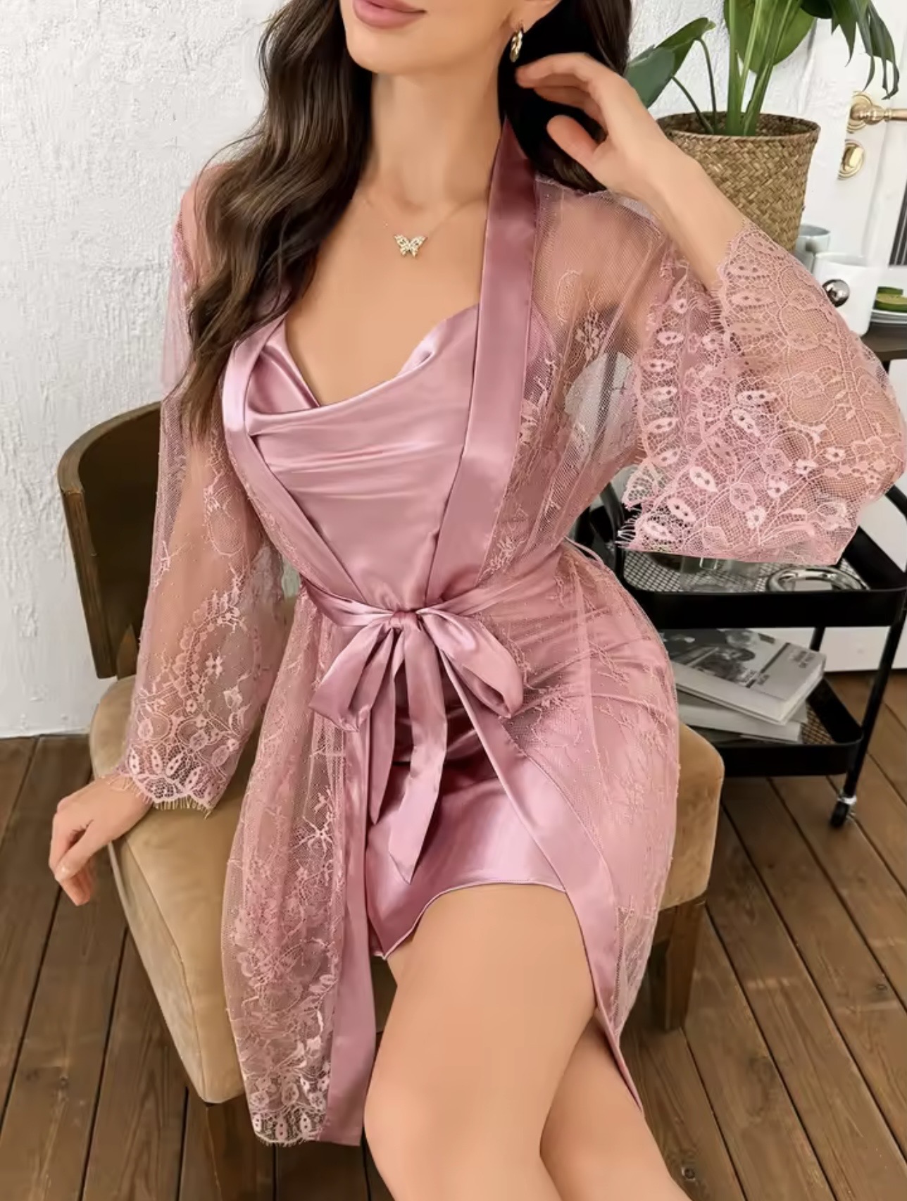 Silky Lace Nightwear Set
