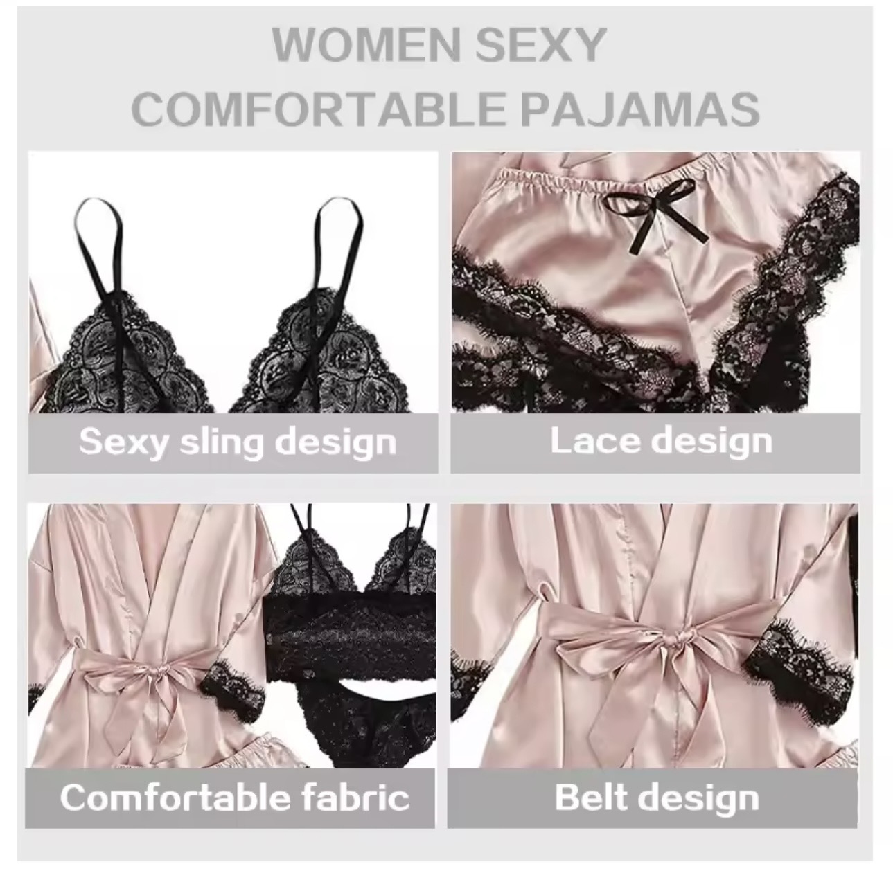 Satin & Lace Lingerie Set