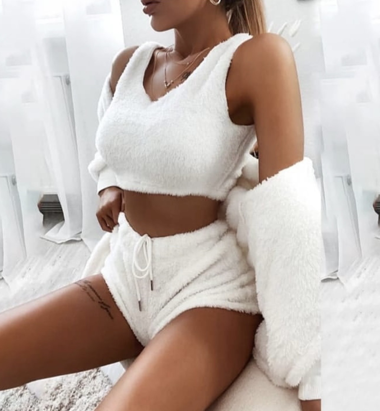 Cozy White Loungewear Set