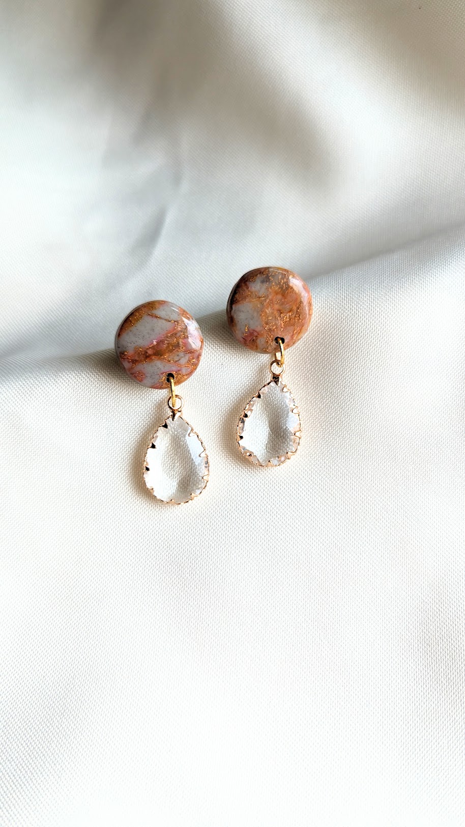 Carnelian crystal drop earrings