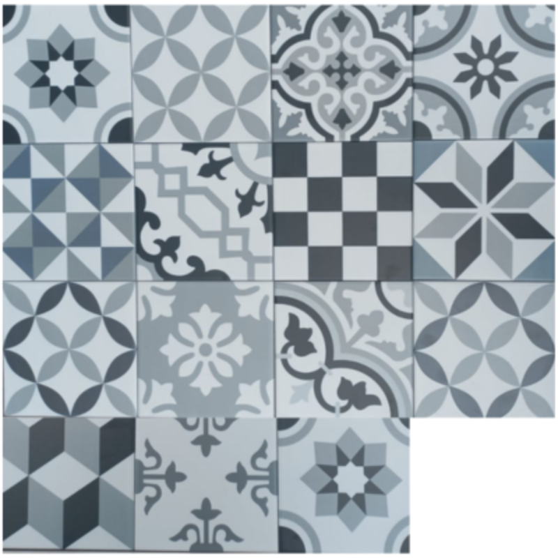 Hidraulik Bali Black, Azulejo Cerámico, 20x20, Mate