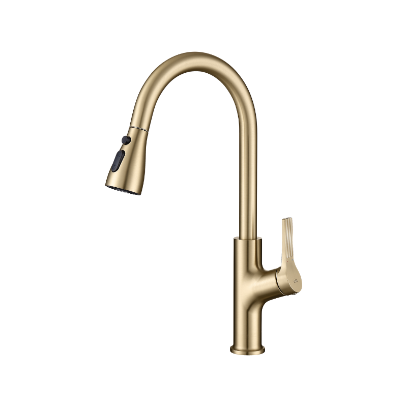 Brescia, Grifo de Cocina Extraíble, Oro Cepillado, Imke