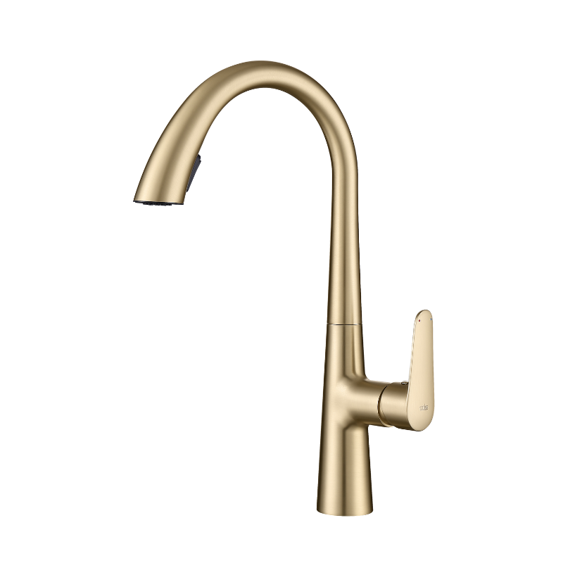 Brescia, Grifo de Cocina Extraíble, Oro Cepillado, Imke