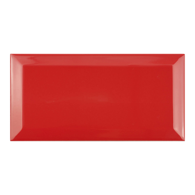 Diamond Rojo, Azulejo Biselado, 10x20, Brillante