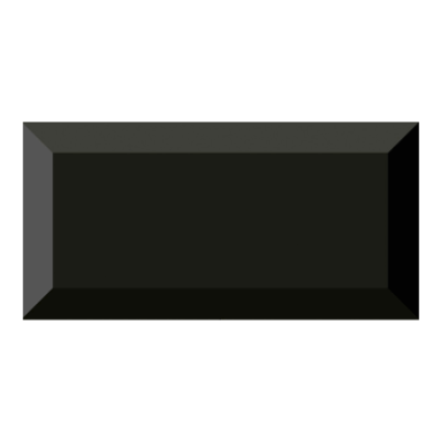 Diamond Negro, Azulejo Biselado, 10x20, Brillante