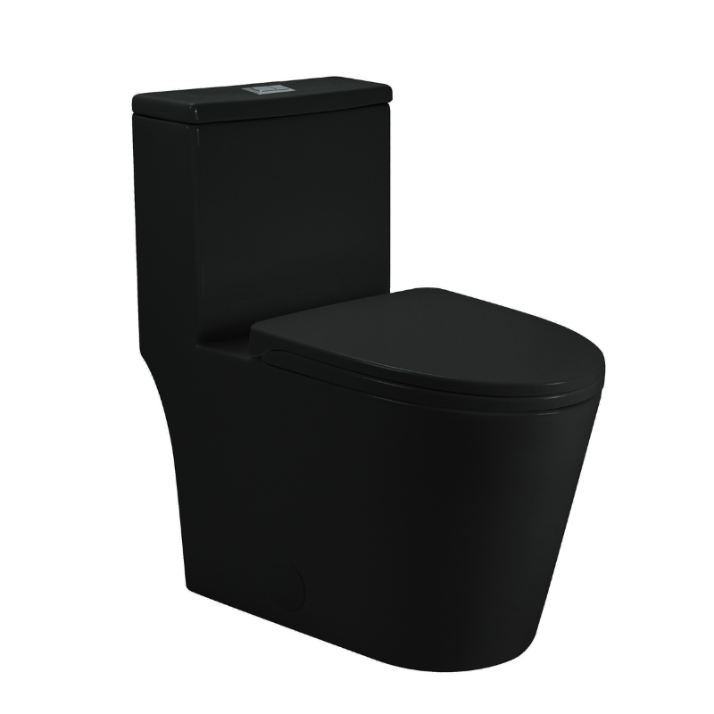 Jade, Inodoro de Una Pieza, Negro Mate, Briggs