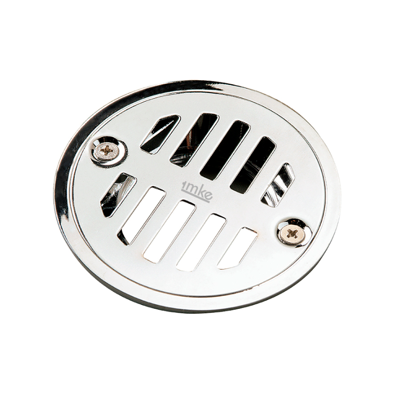 Rejilla de Pisos Redonda, 10x10 cm, Acero Inoxidable Cromado, Imke