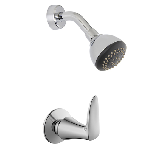 Zuppo, Grifería y Cabeza de Ducha Plástica de Agua Fría, Cromada Pulido, Imke