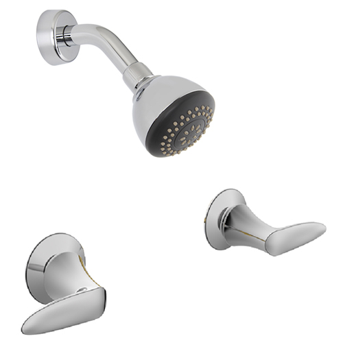 Zuppo, Grifería Mezcladora y Cabeza de Ducha Metálica de Doble Manija, Cromada Pulido, Imke