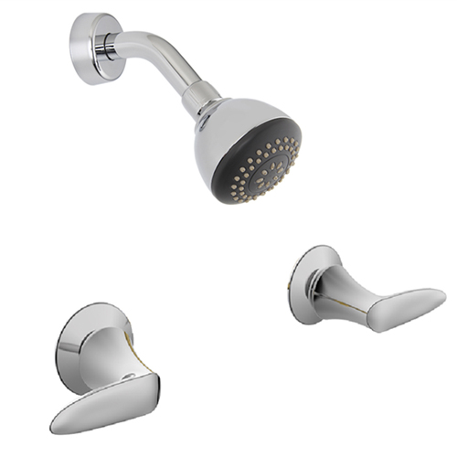 Zuppo, Grifería Mezcladora y Cabeza de Ducha Plástica de Doble Manija, Cromada Pulido, Imke