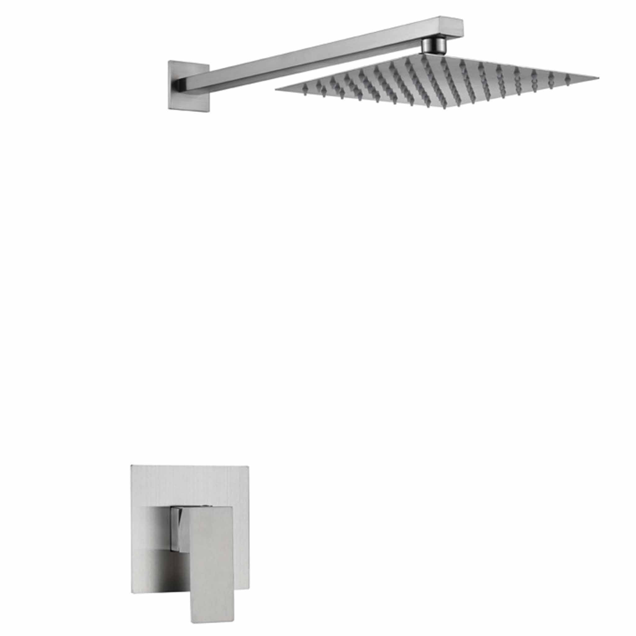 Trento, Mezcladora Empotrada con Cabeza de Ducha Cuadrada, Cepillado, Imke