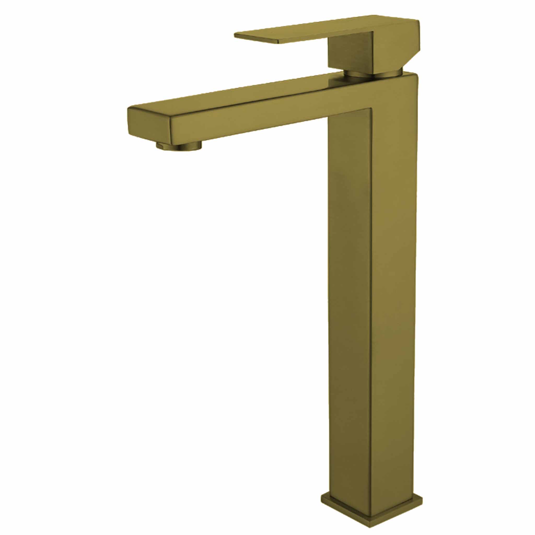 Trento, Mezcladora Caño Alto Cuadrado, Oro Cepillado, Imke