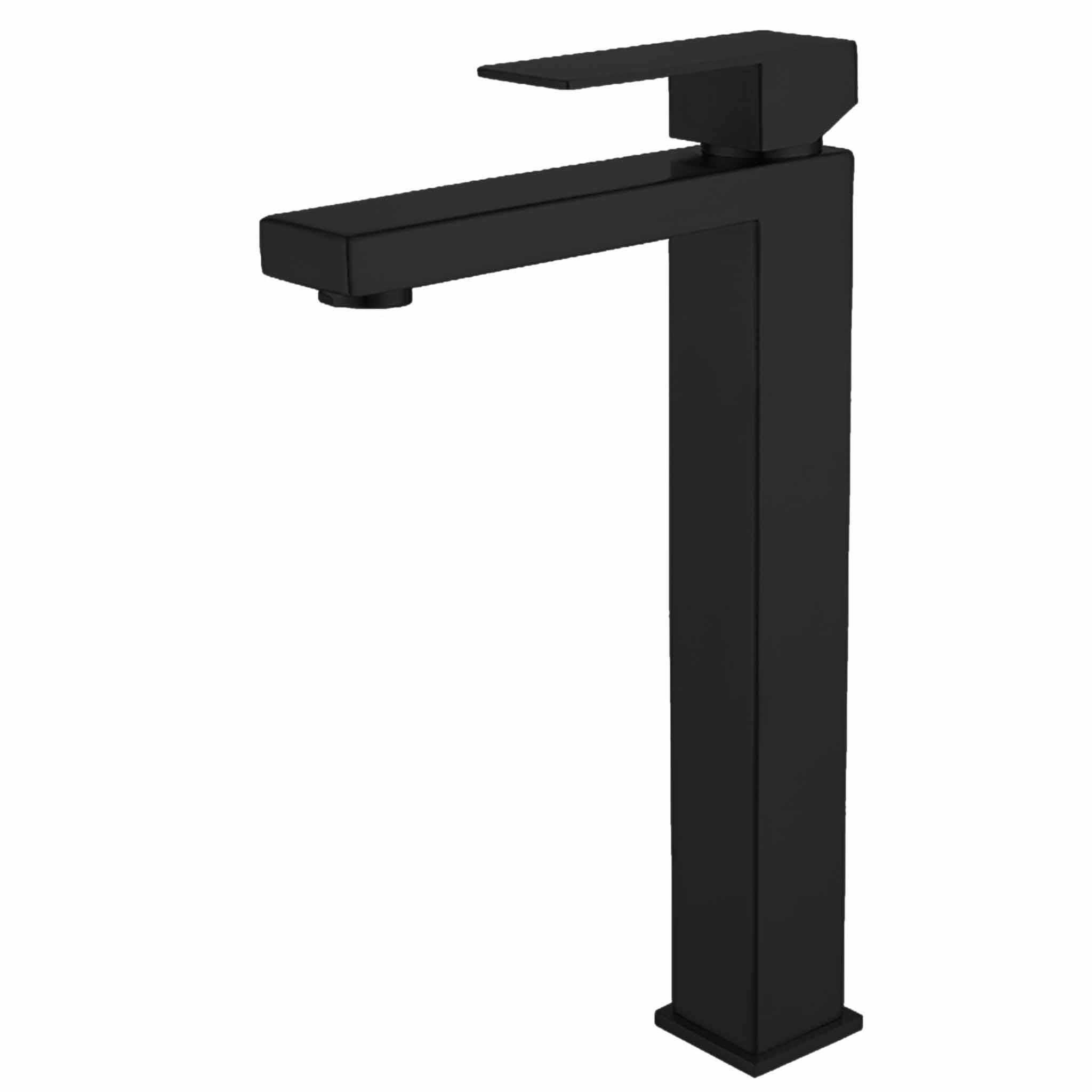 Trento, Mezcladora Caño Alto Cuadrado, Negro Mate, Imke