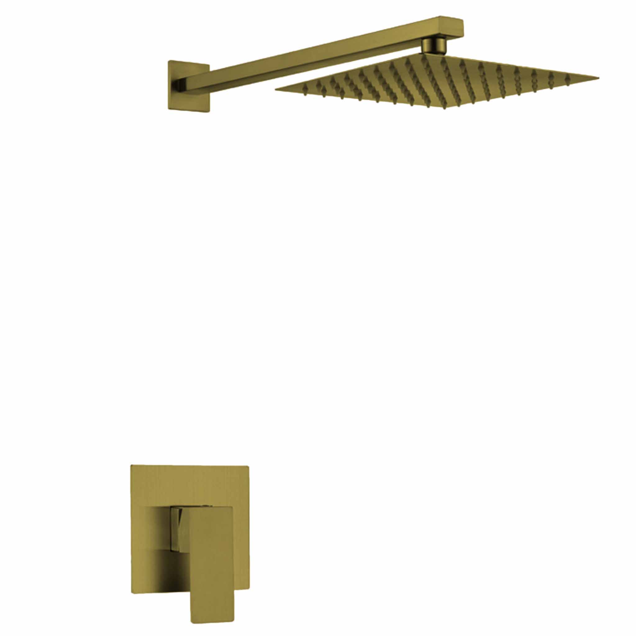 Trento, Mezcladora Empotrada con Cabeza de Ducha Cuadrada, Oro Cepillado, Imke