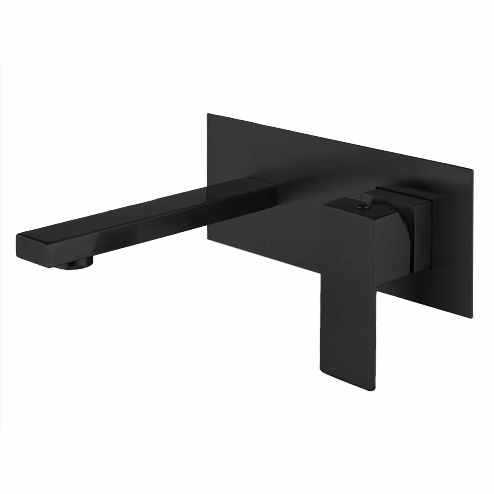 Trento, Mezcladora para Lavamanos Empotrado Cuadrado, Negro Mate, Imke