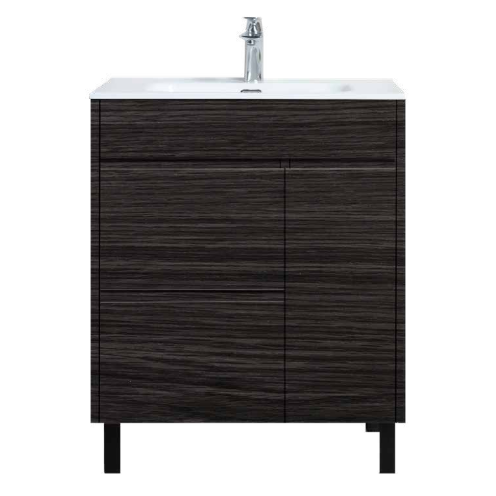 Grazia 70, Gabinete de Dos Puertas a Piso, Color Negro, 70x45.5x72 cm