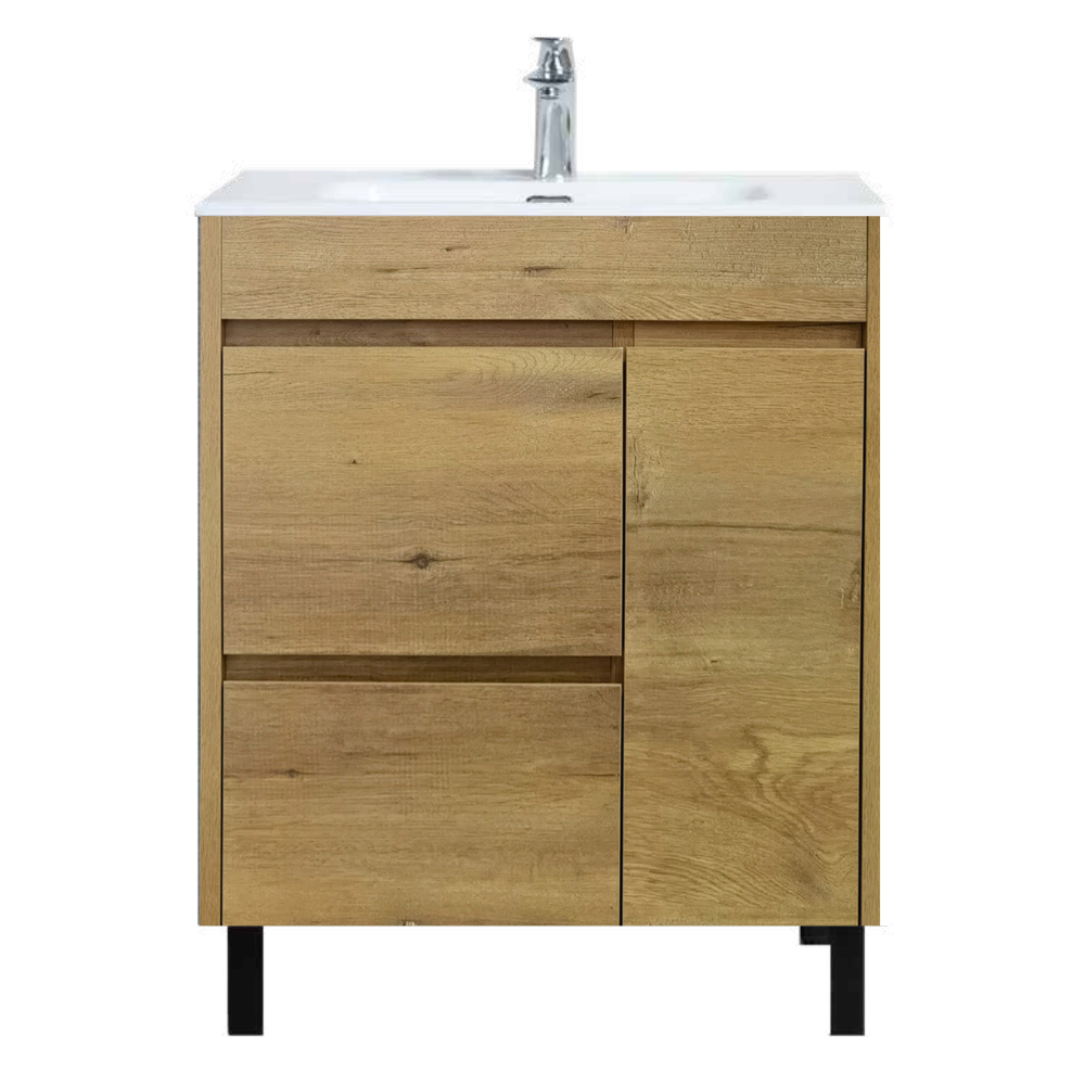 Grazia 70, Gabinete de Dos Puertas a Piso, Color Roble Beige, 70x45.5x72 cm