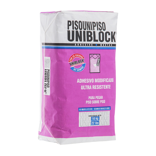 Uniblock Adhesivo Unipiso (AMU) Blanco, 20 kg