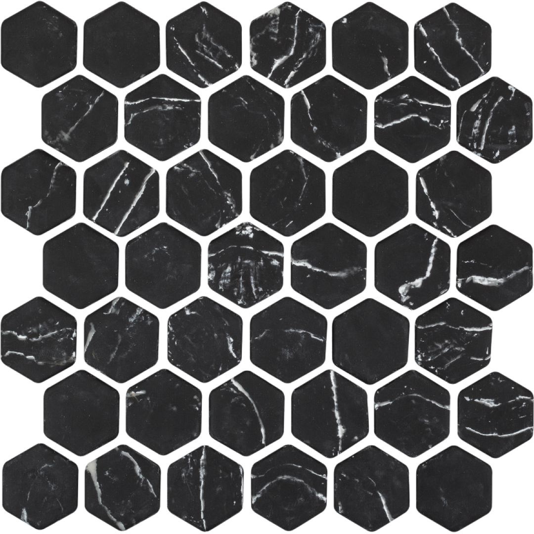 Mosaico Natural Hexa48 Nero