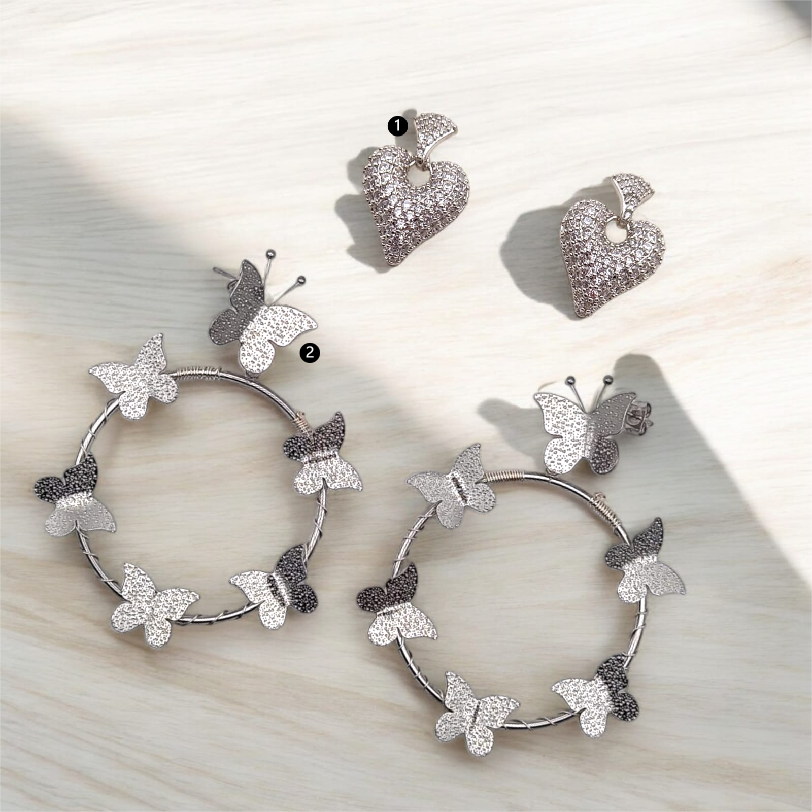 Aretes en Acero y Rodio