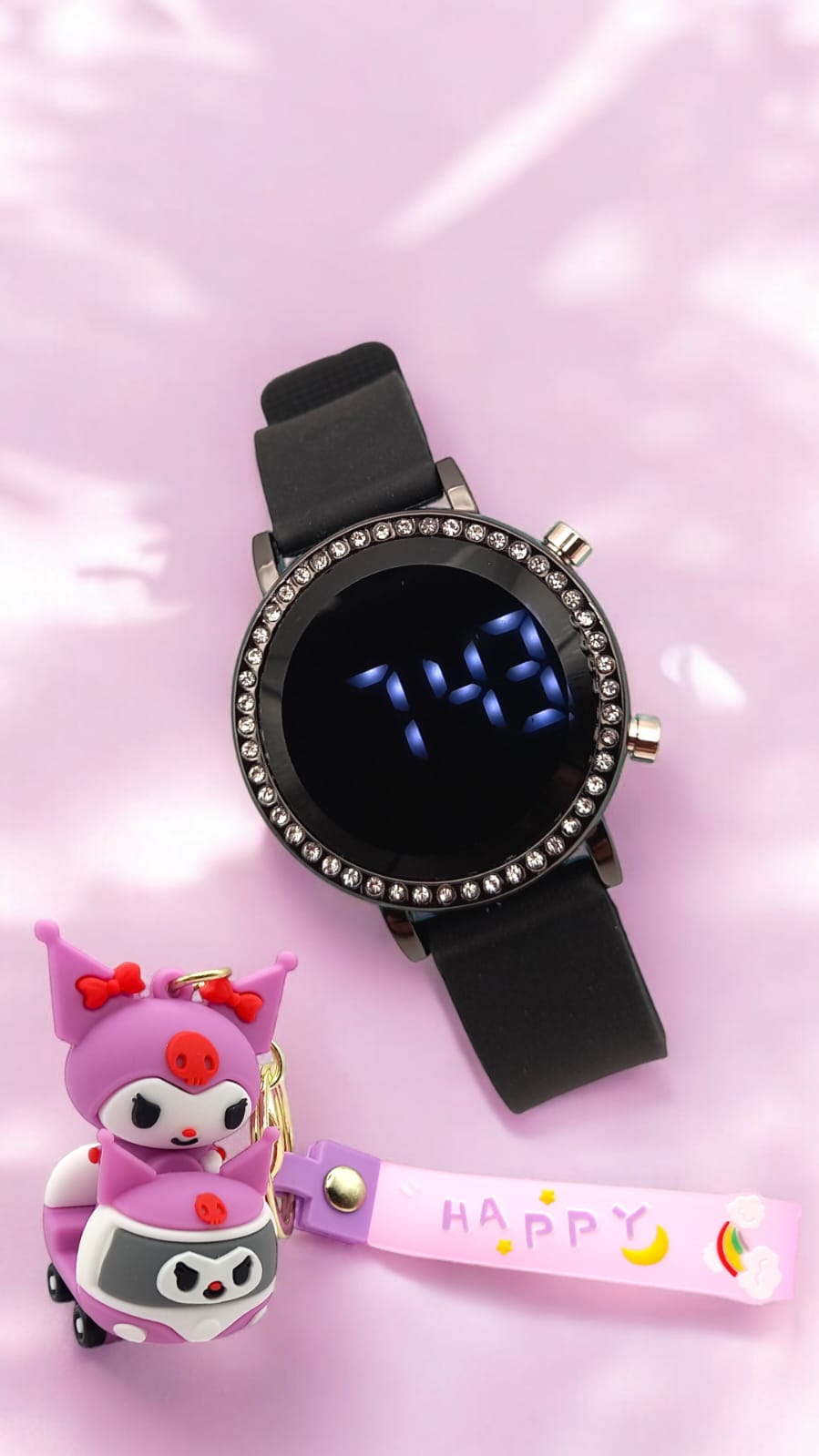 Reloj digital con llaveros
