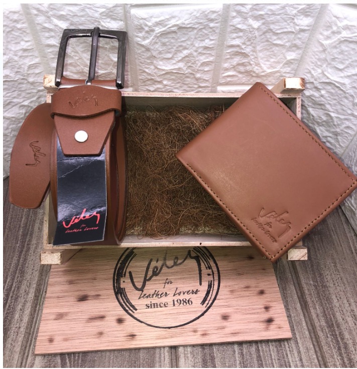 Conjunto de Billetera y Cinturón de Cuero Velez