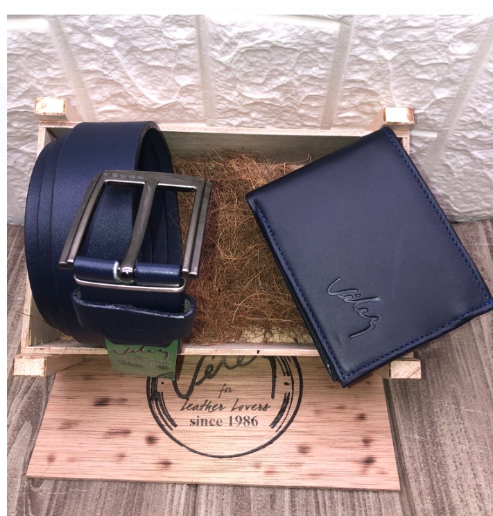 Conjunto de Billetera y Cinturón de Cuero Velez