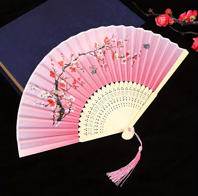 Abanico plegable floral