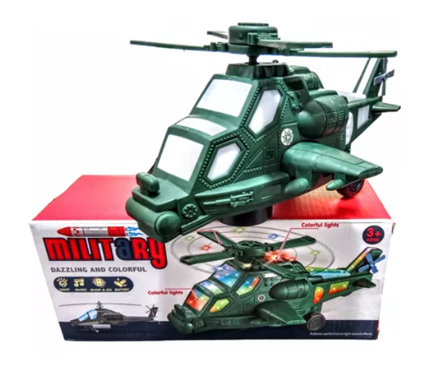 Helicóptero militar de juguete