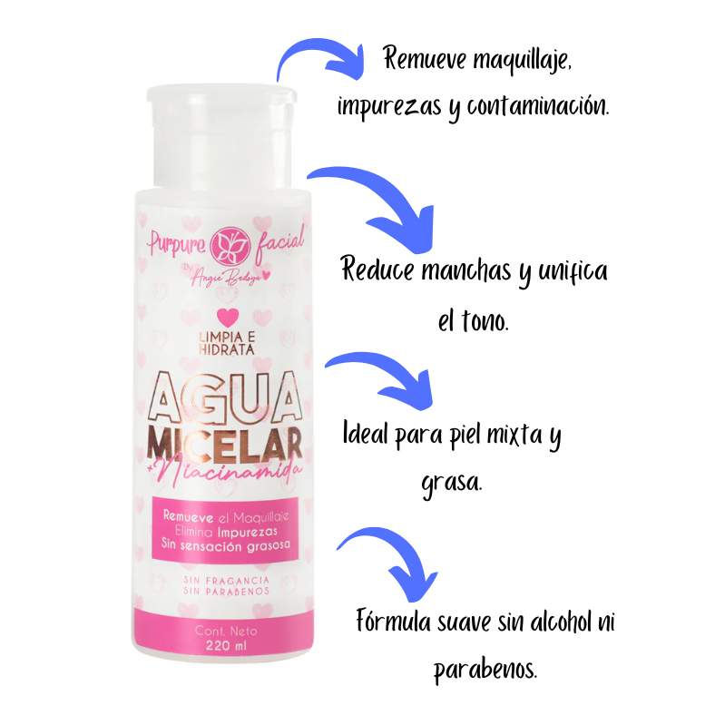 Agua micelar con niacinamida