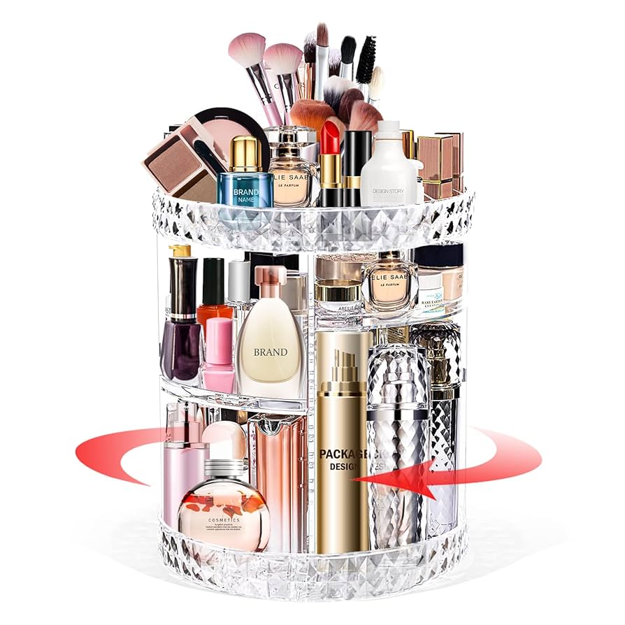 Organizador giratorio de maquillaje