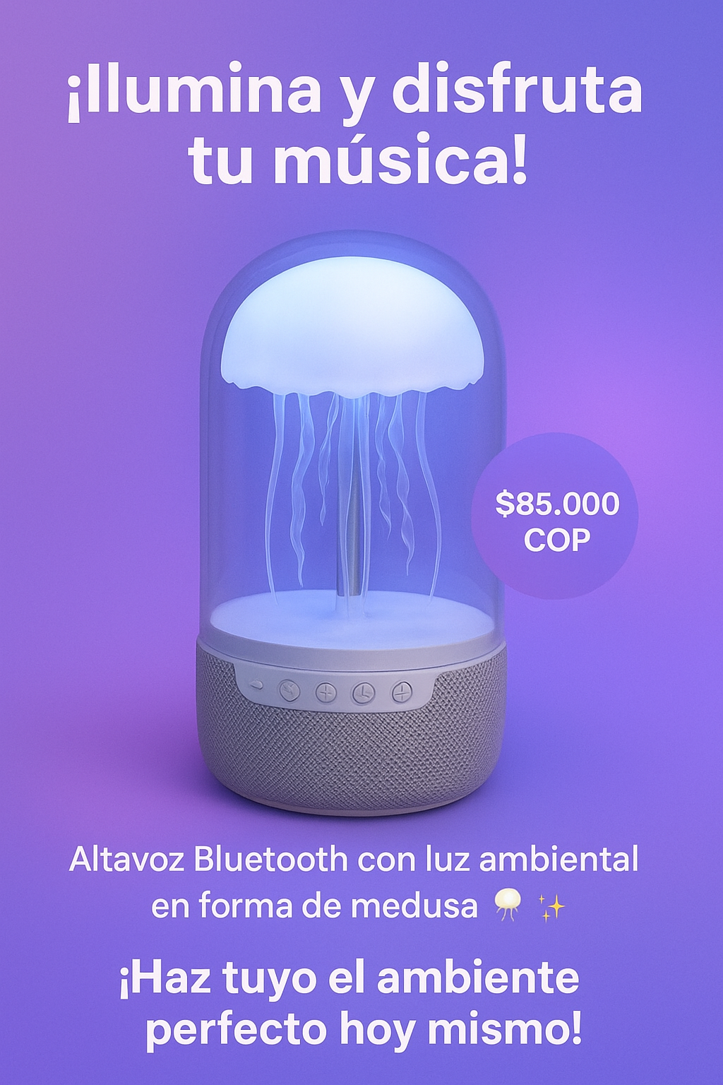 Altavoz Bluetooth con luz ambiental