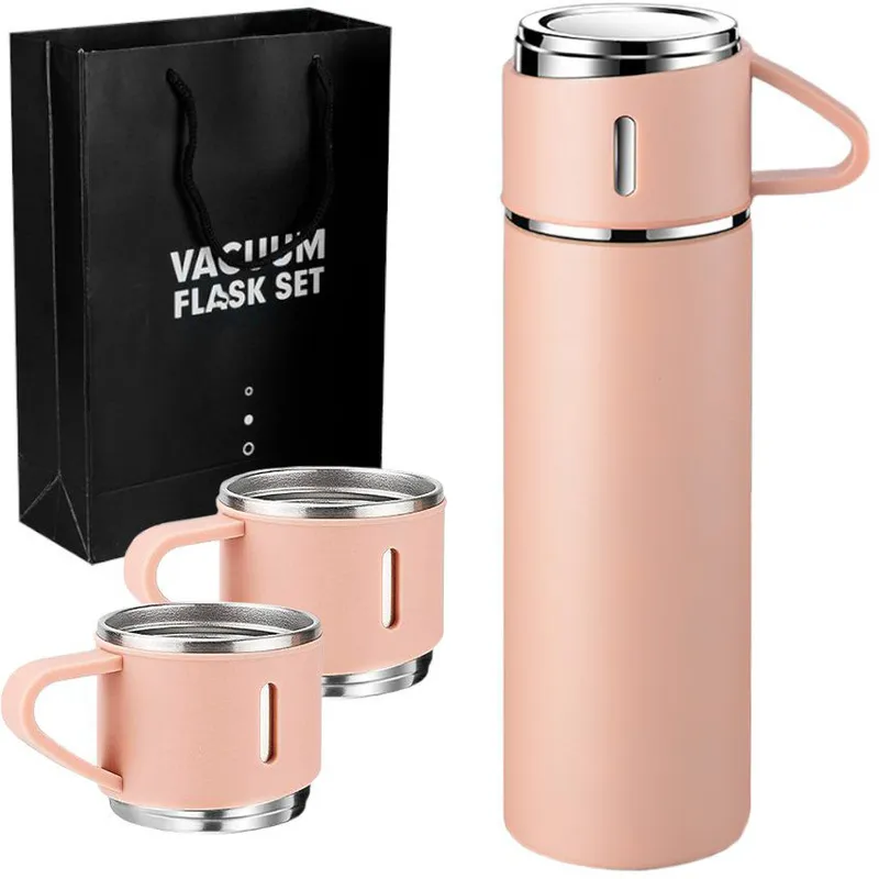 Botella térmica vacuum con tres tazas