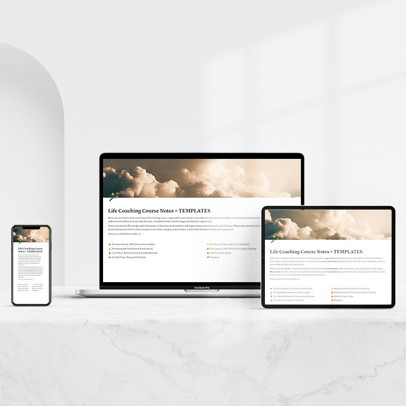 Life Coaching Course Notes + Templates