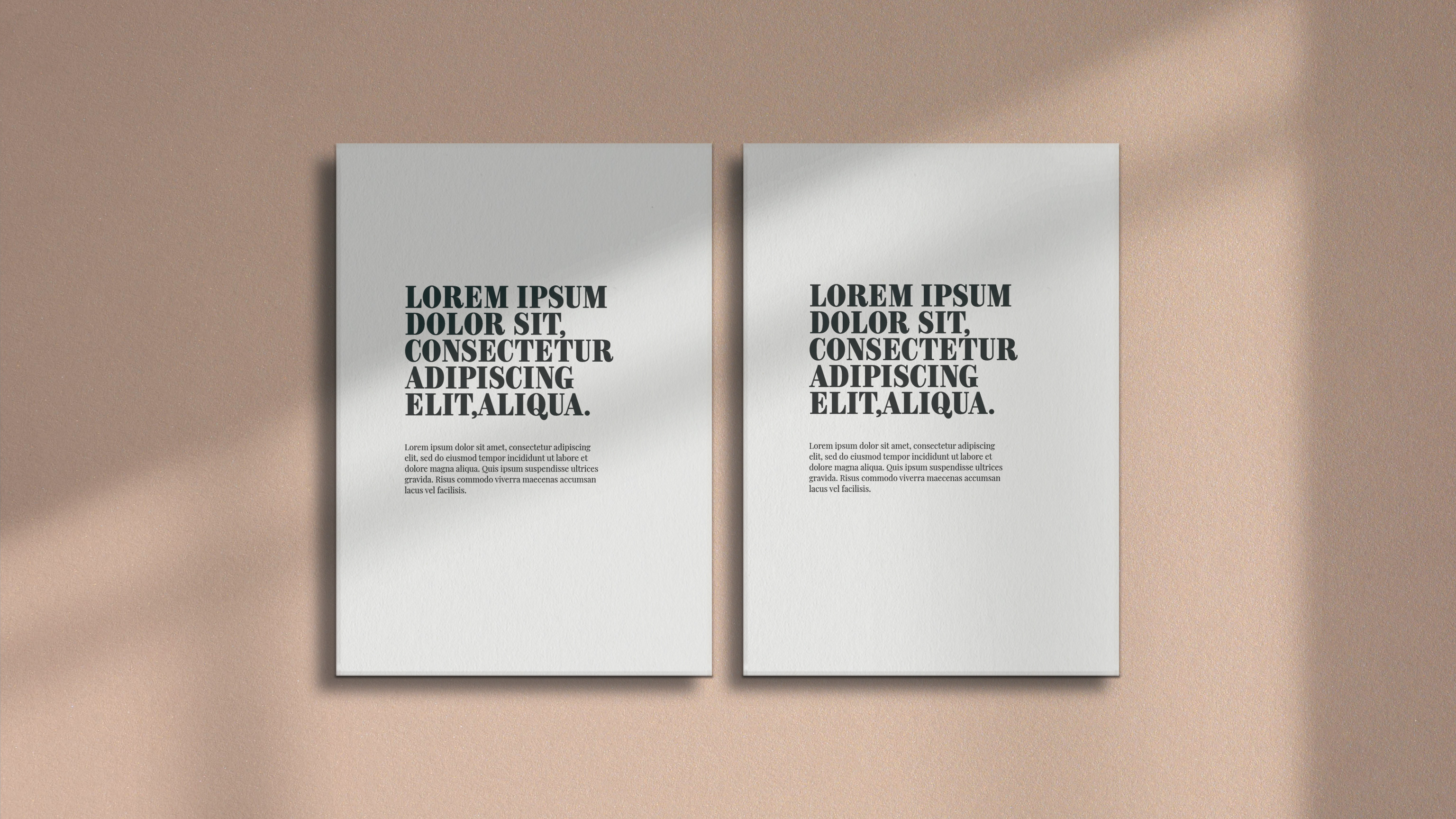 2 Paper Pages Flatlay PSD Mockup